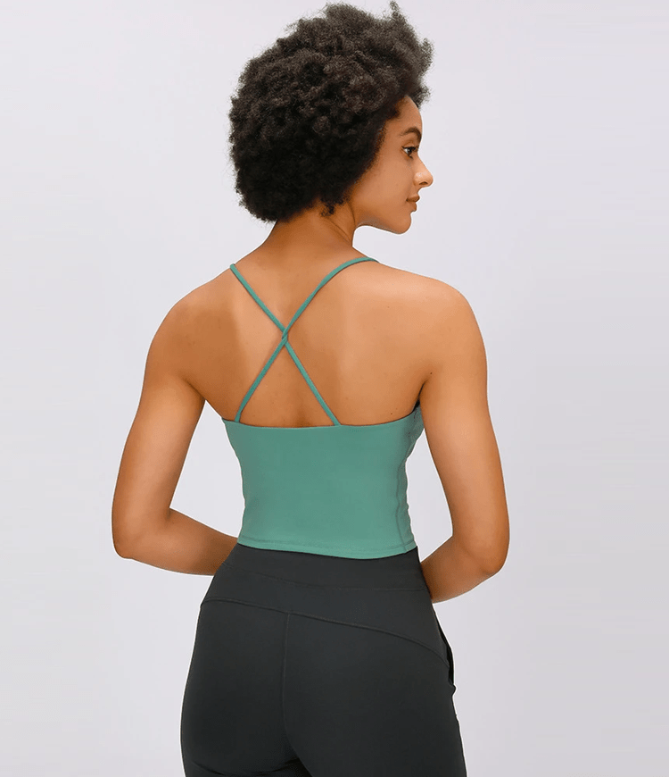 Bloom Square Neck Crisscross Strappy Tank Top