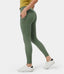 High Waisted Camo Side Pocket Raw Hem Leggings