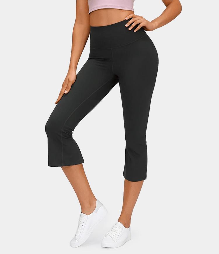 Bloom High Waisted Flared Split Hem Mid Calf Pants