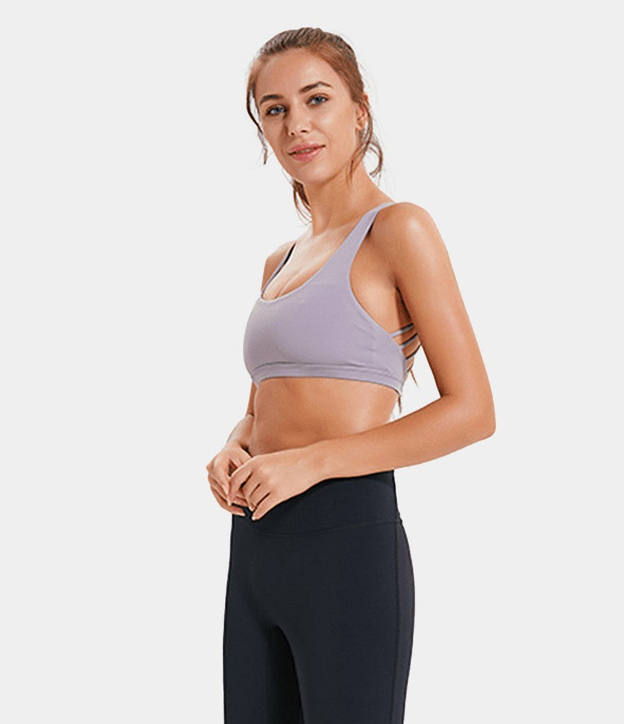 Bloom Neck Crisscross Strappy Low Support Sports Bra