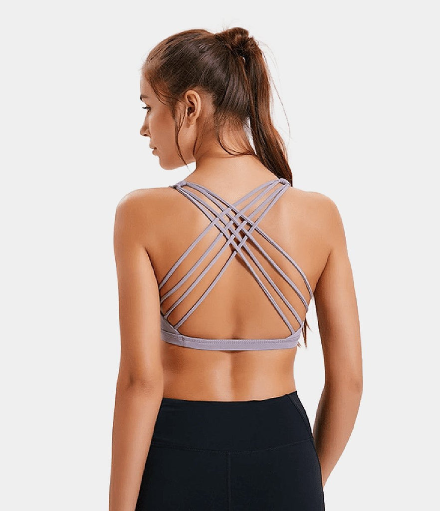 Bloom Neck Crisscross Strappy Low Support Sports Bra