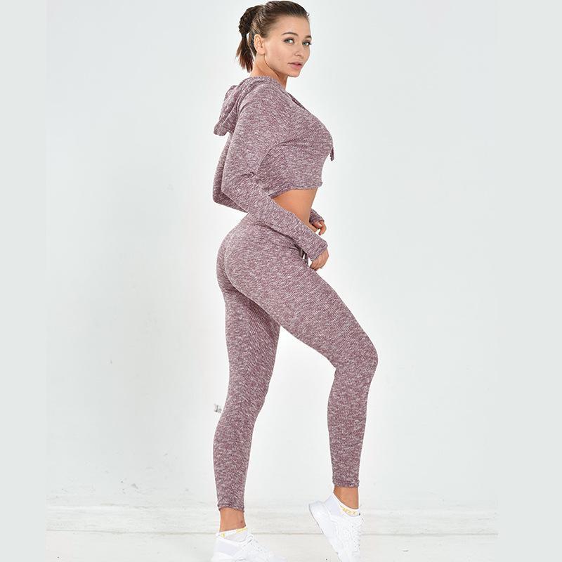 High Waist Tight Pure Color Yoga Suit