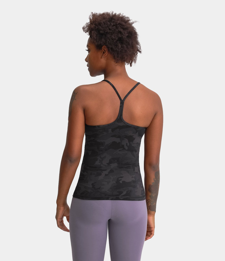 Bloom Neck Camo Back Tank Top