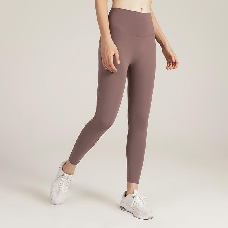Nude Solid Color Quick Dry High Waist Fitness Pants