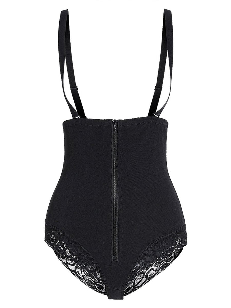 One piece Breasted Zipper Waist Abdomen Shapewear