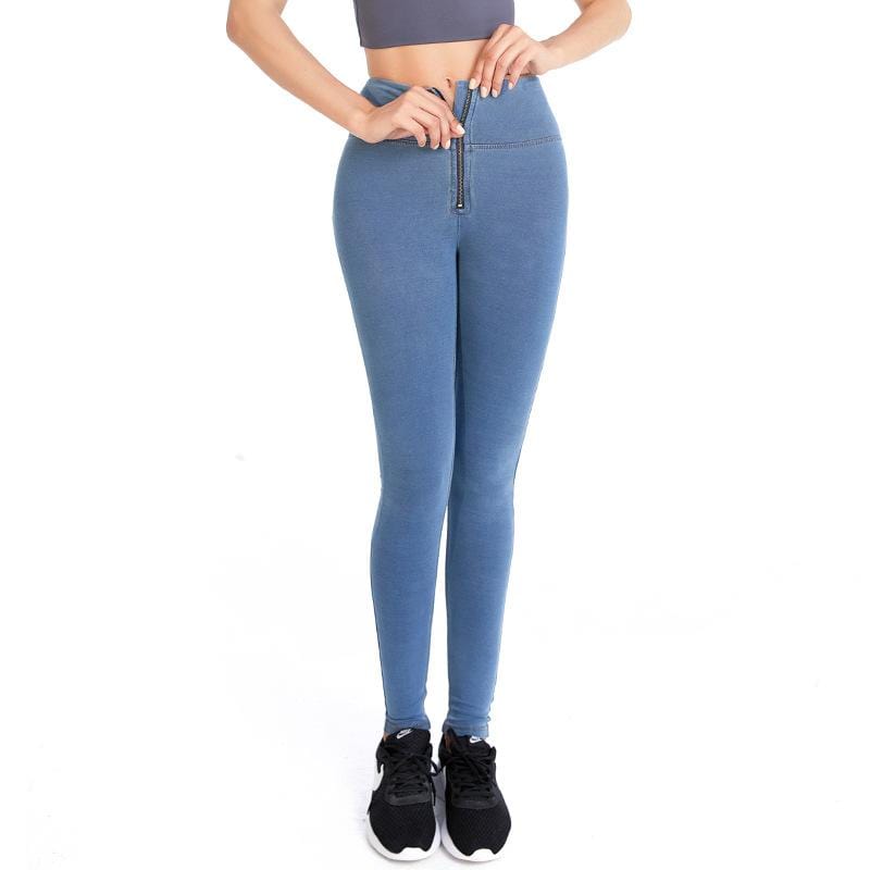 High waisted Hip Tight Jeans Exercise Pants