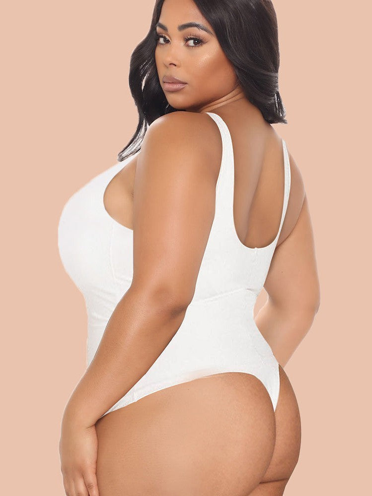 Basic - Scoop Tank Bodysuit With BUILT-IN Shapewear