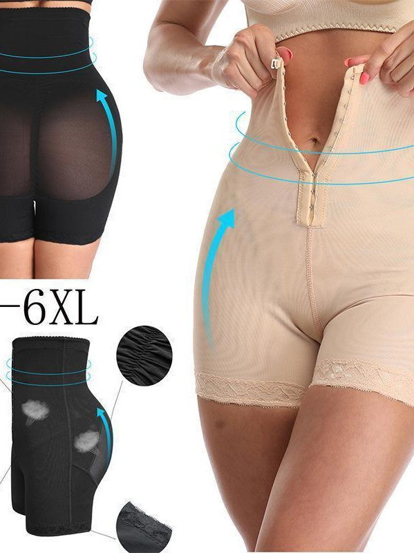 Plus Size High Waist Buttoned Shaping Pants
