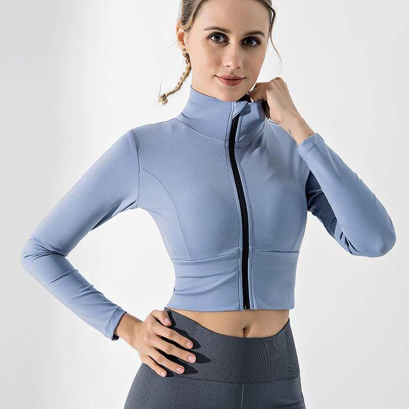Casual Trendy Pure Colour Yoga Jacket