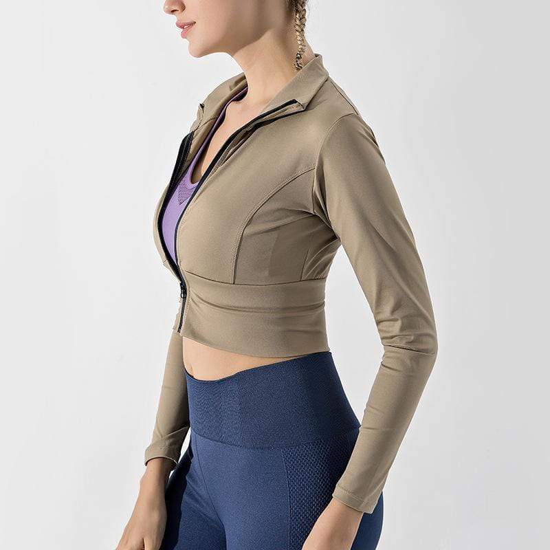 Casual Trendy Pure Colour Yoga Jacket