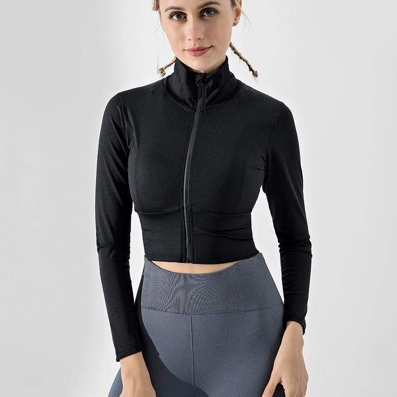 Casual Trendy Pure Colour Yoga Jacket