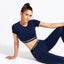 Breathable Half Sleeve Open Navel Fitness Suit