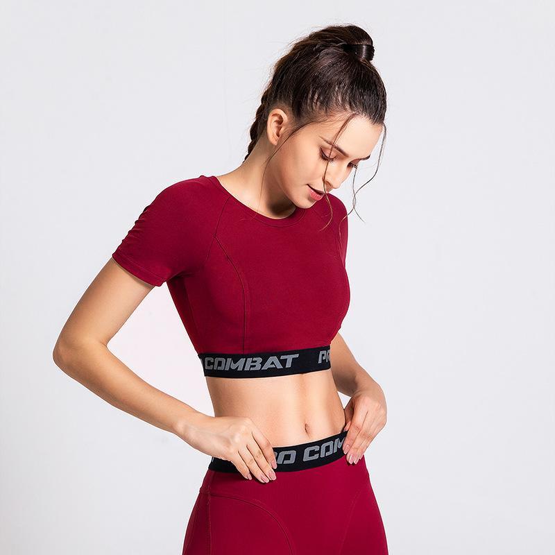 Breathable Half Sleeve Open Navel Fitness Suit