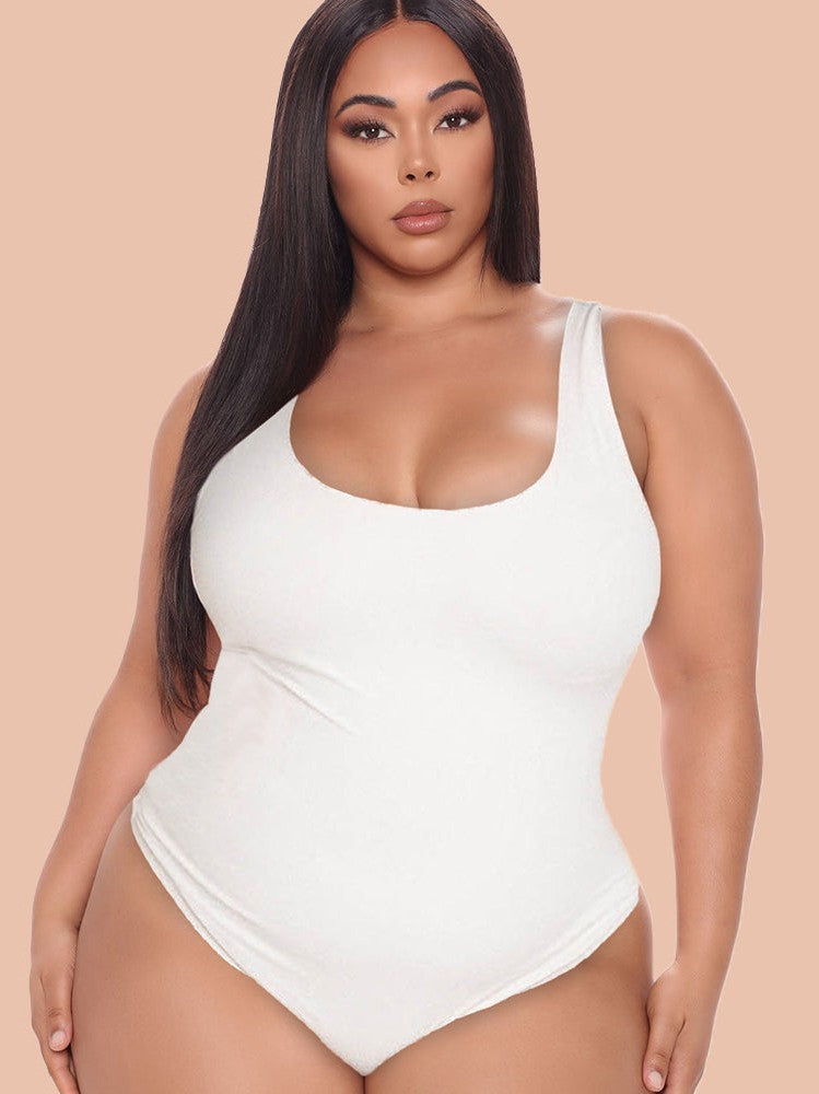 Basic - Scoop Tank Bodysuit With BUILT-IN Shapewear