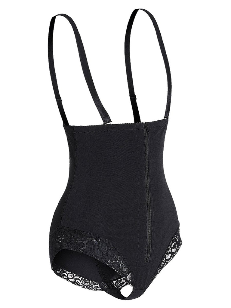 One piece Breasted Zipper Waist Abdomen Shapewear
