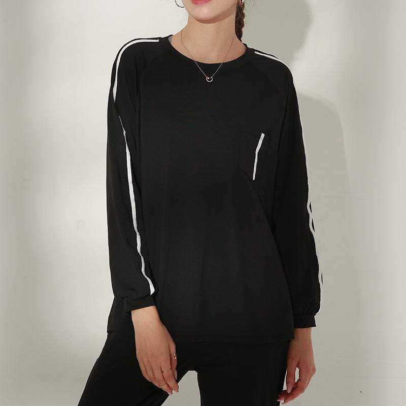 Solid Casual Relaxed Yoga Long Sleeve