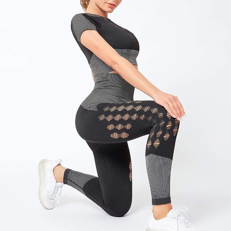 Sexy Navel Short High Waist Tight Pants Suit