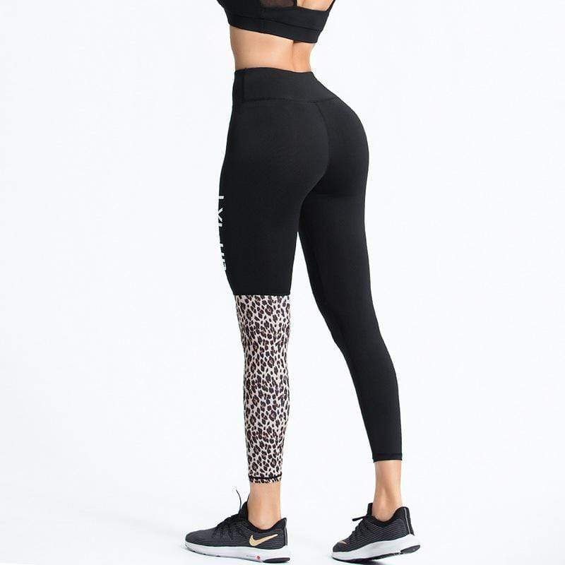 Leopard Stitching Shows Hip High Waist Yoga Pants