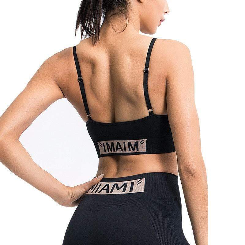 Letter Print Adjustable Sports Bra Shoulder Strap