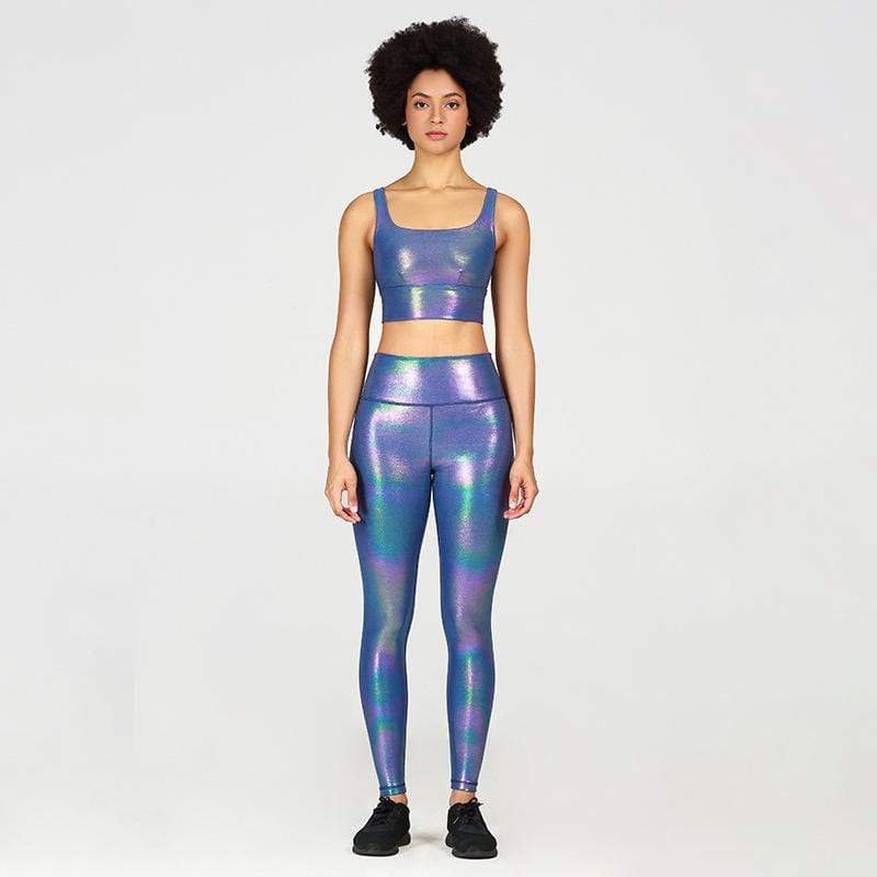 Modeling Breathable Bronzing Yoga Suit