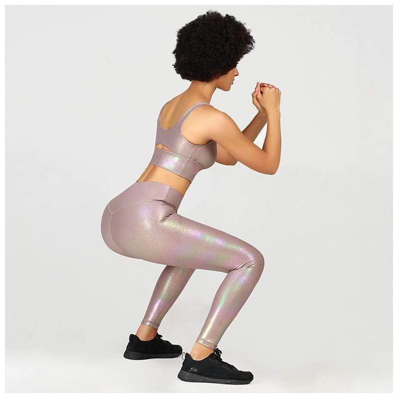 Modeling Breathable Bronzing Yoga Suit