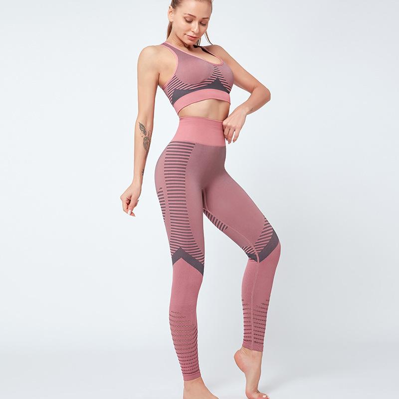Elastic Gathering Sports Bra Fitness Suit
