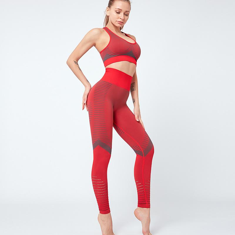 Elastic Gathering Sports Bra Fitness Suit
