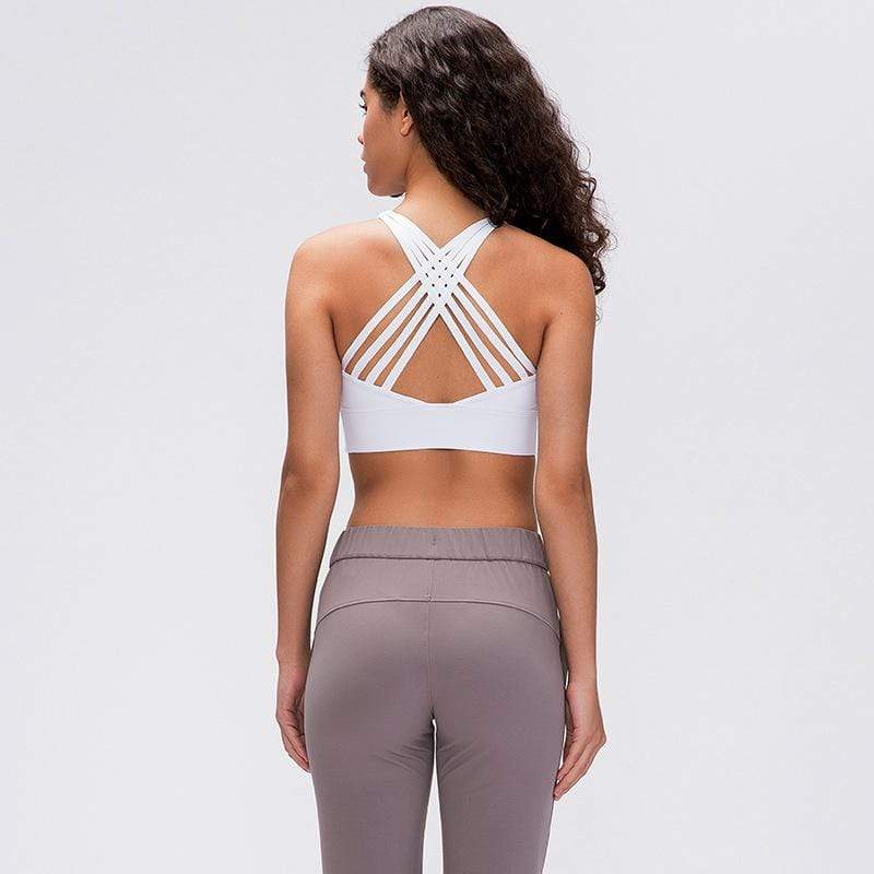 Shockproof Gathering Cross Beautiful Back Bra