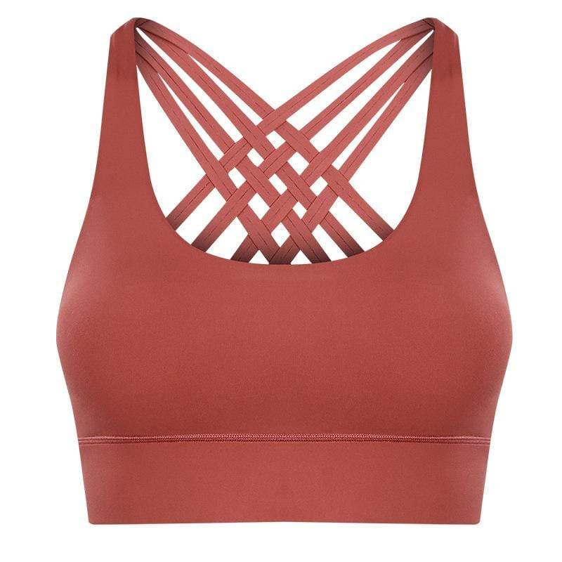 Shockproof Gathering Cross Beautiful Back Bra