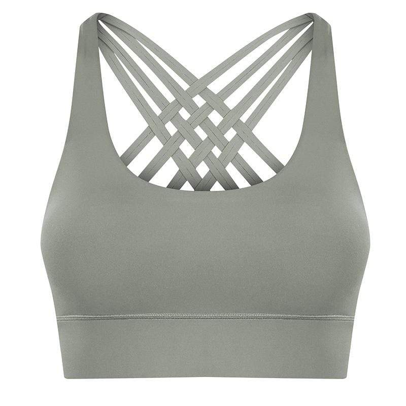 Shockproof Gathering Cross Beautiful Back Bra