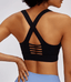 Square Neckline Crisscross Strappy Medium Support Sports Bra