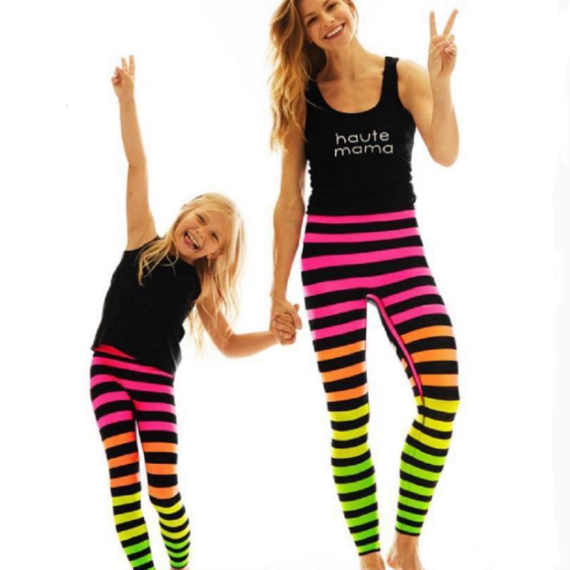 Stripe Parent child Yoga Sports Fitness Pants