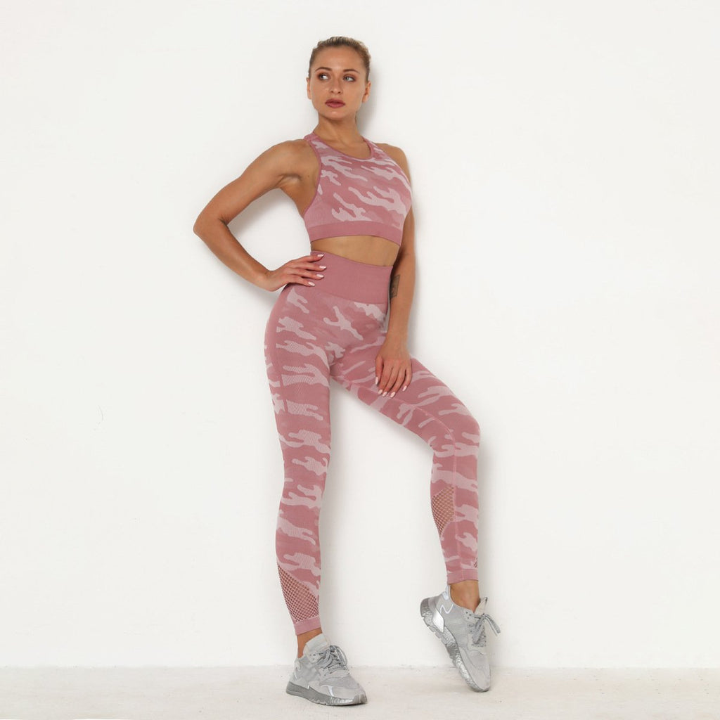 High Waist Tight Print Fitness Suit