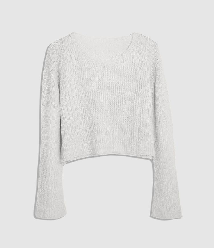 Round Neck Cropped Sweater