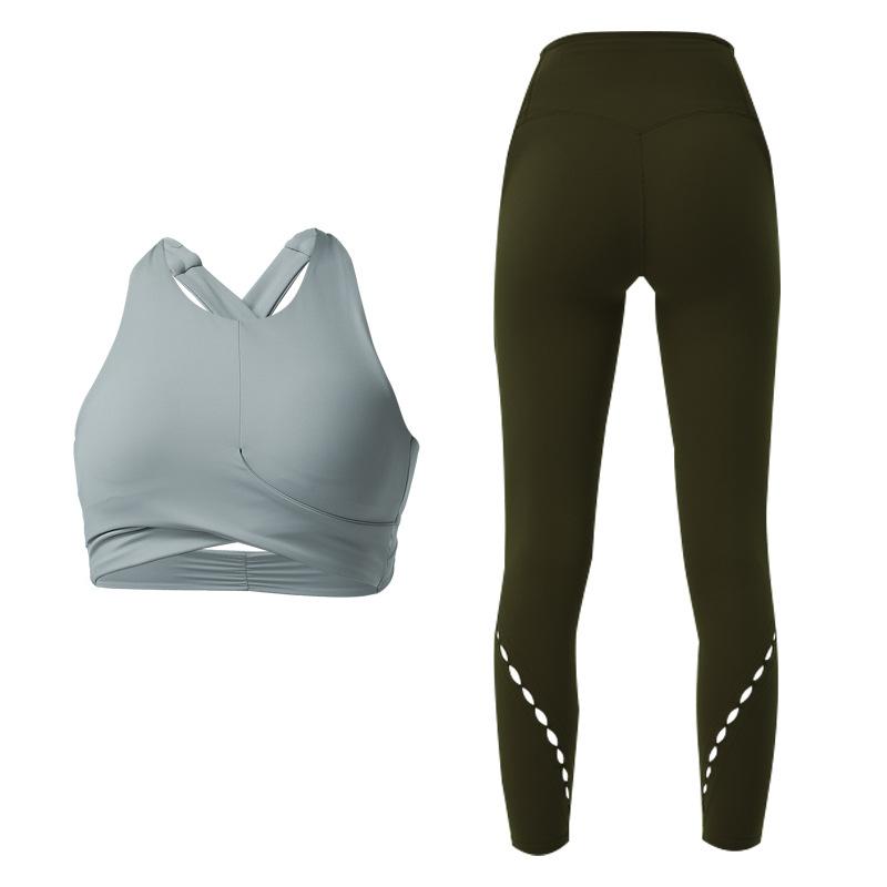 High Waist Tight Pure Color Yoga Suit