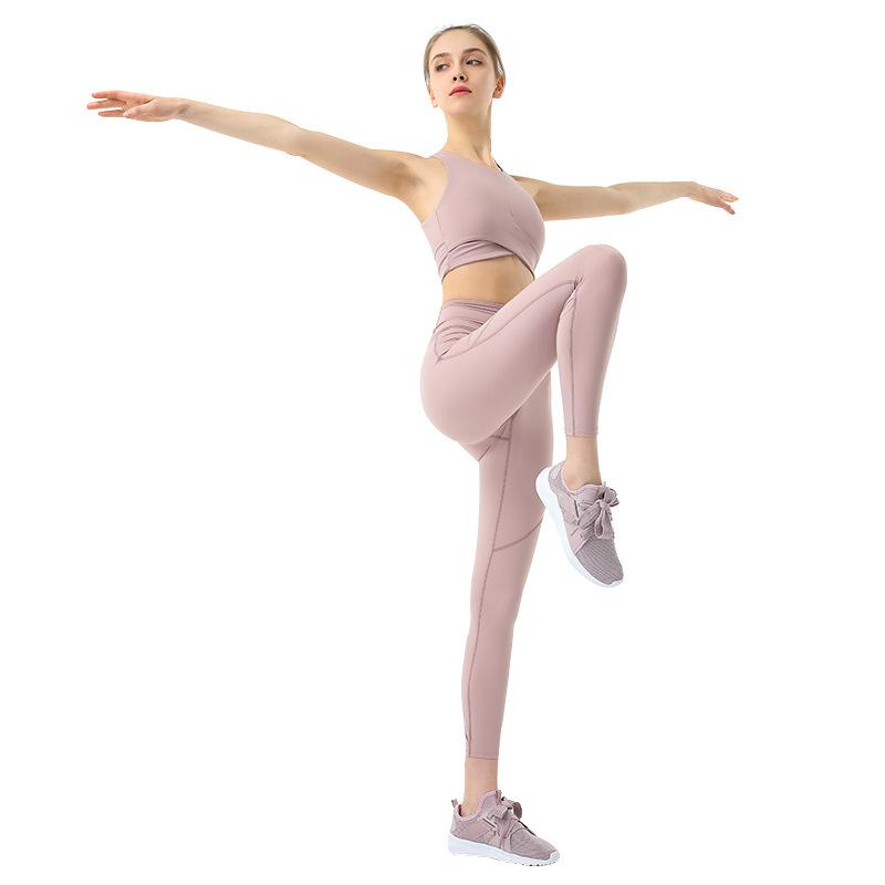 High Waist Tight Pure Color Yoga Suit