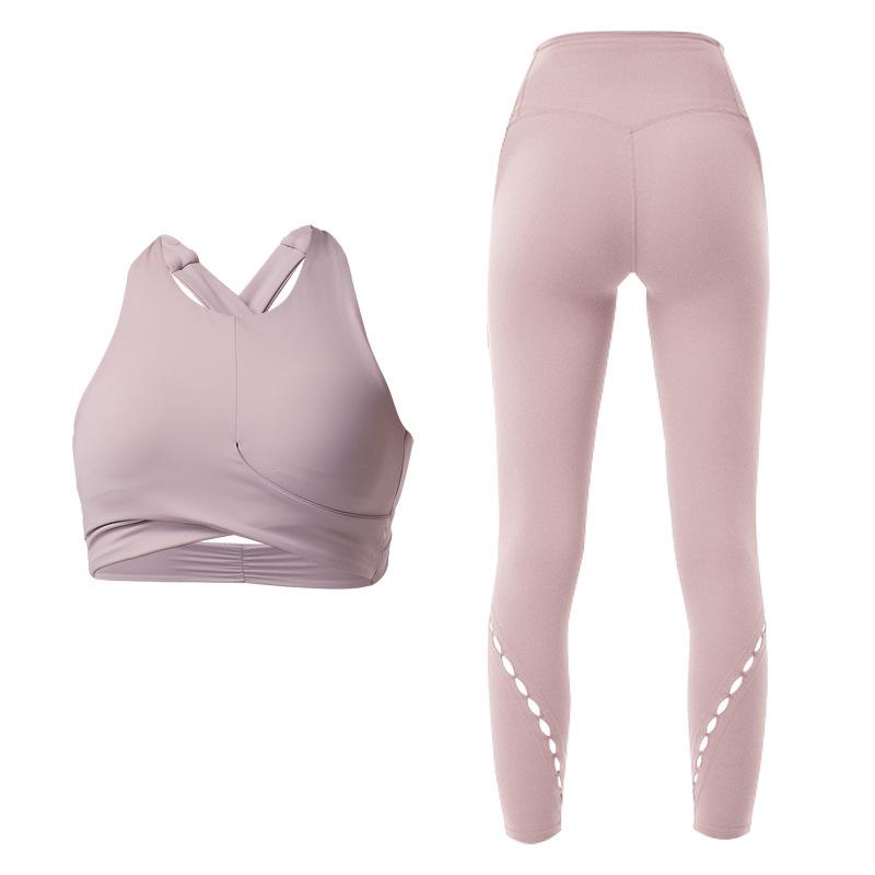 High Waist Tight Pure Color Yoga Suit