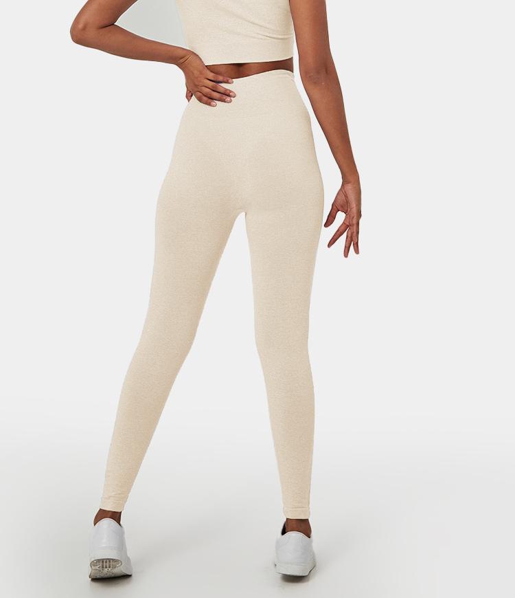 FLOW High Waisted Heathered Seamless Full Length Leggings
