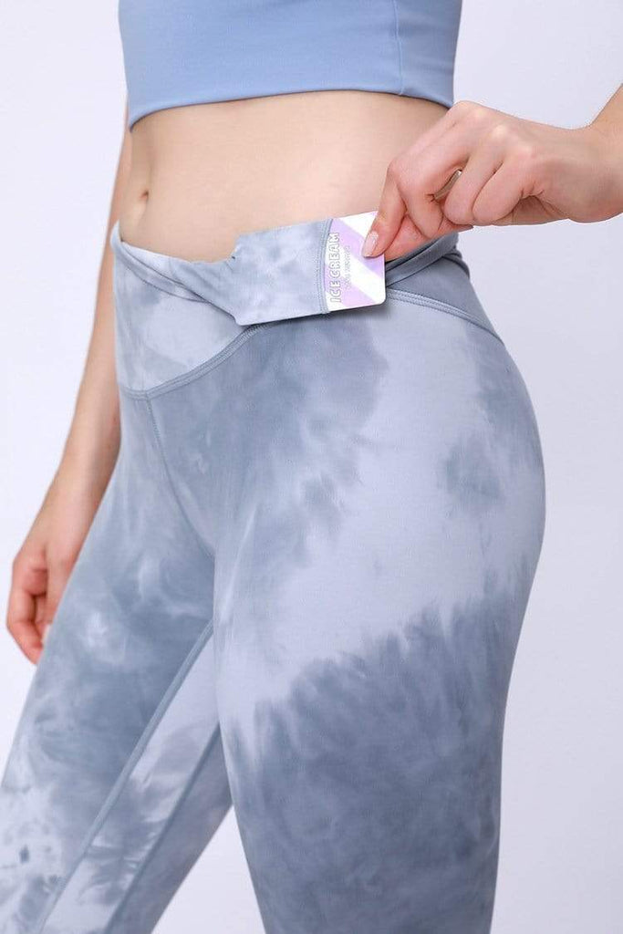 Nylon Nude Yoga Bottom Tie dye Leggings