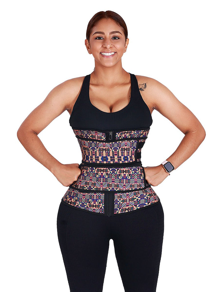 Women African Printing Latex Waist Trainer