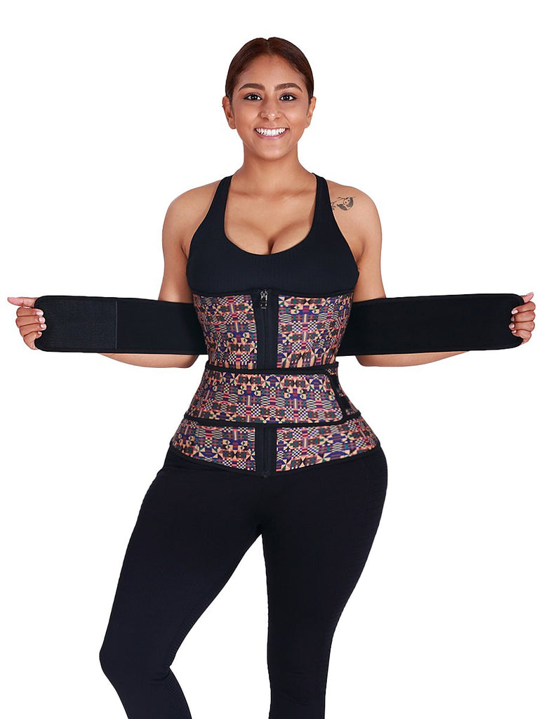 Women African Printing Latex Waist Trainer