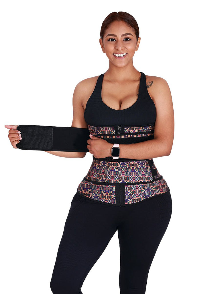 Women African Printing Latex Waist Trainer