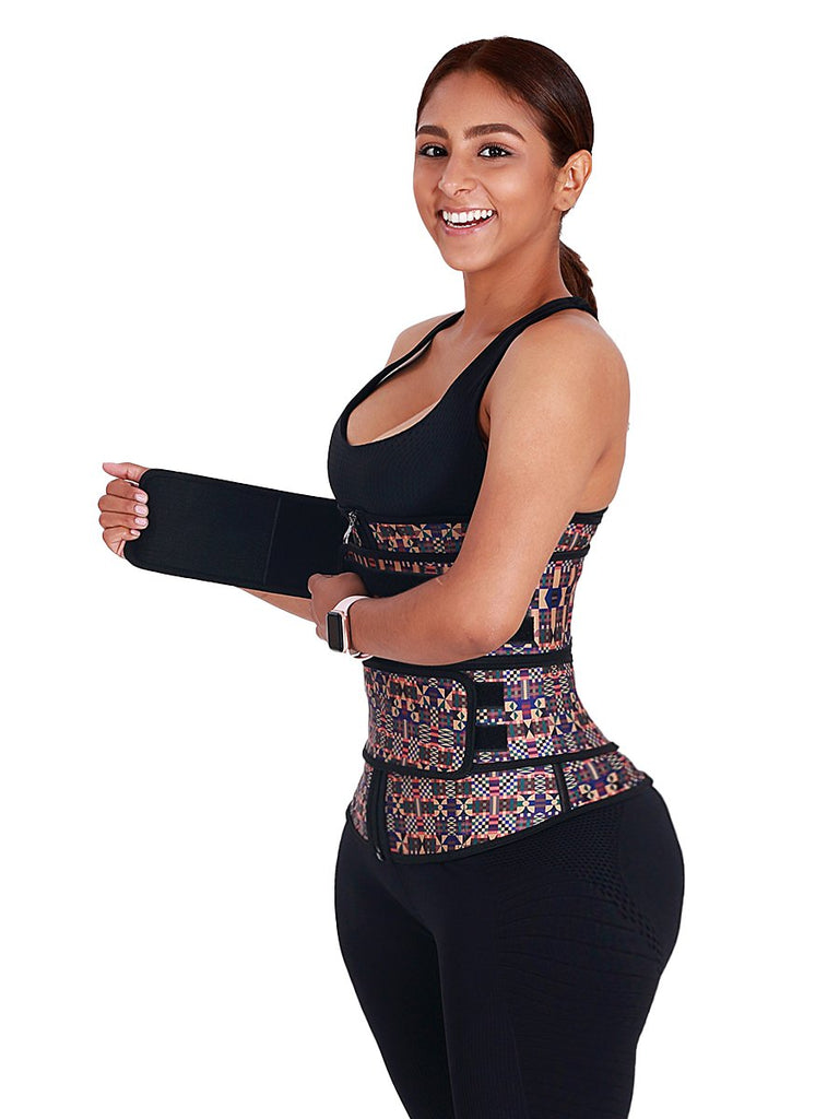 Women African Printing Latex Waist Trainer