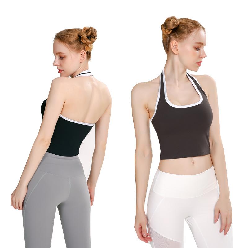Color Matching Gathers Sports Fitness Yoga Vest