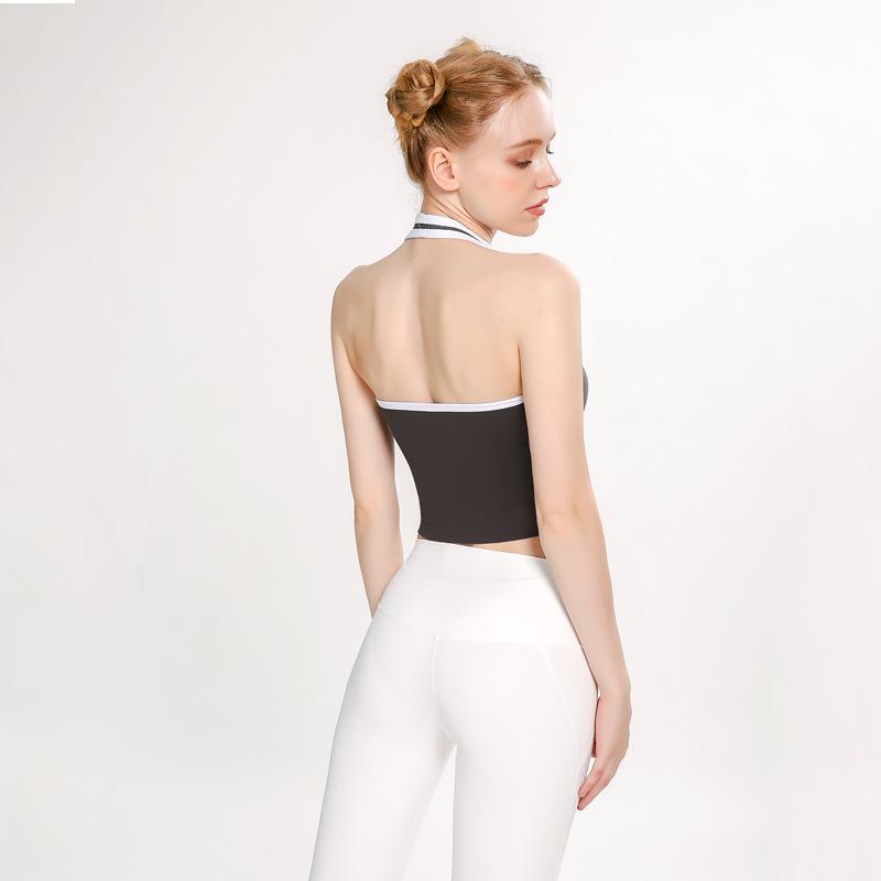 Color Matching Gathers Sports Fitness Yoga Vest