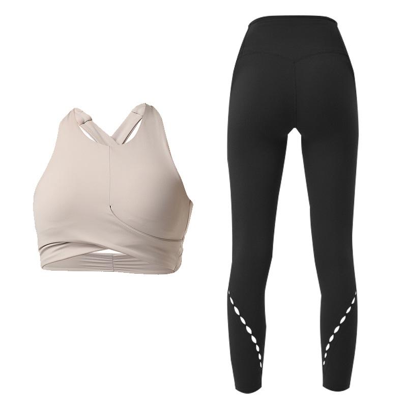 High Waist Tight Pure Color Yoga Suit