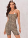 Sexy Leopard Cross Sport Conjoined Yoga Suit