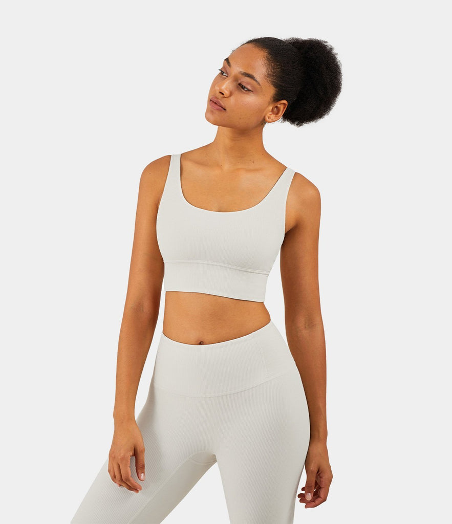 Bloom Longline Ribbed Tank Medium Support Sports Bra