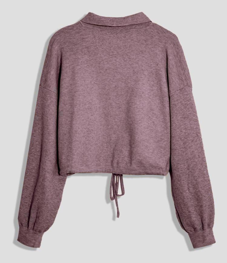 Drawstring Cropped Sweater