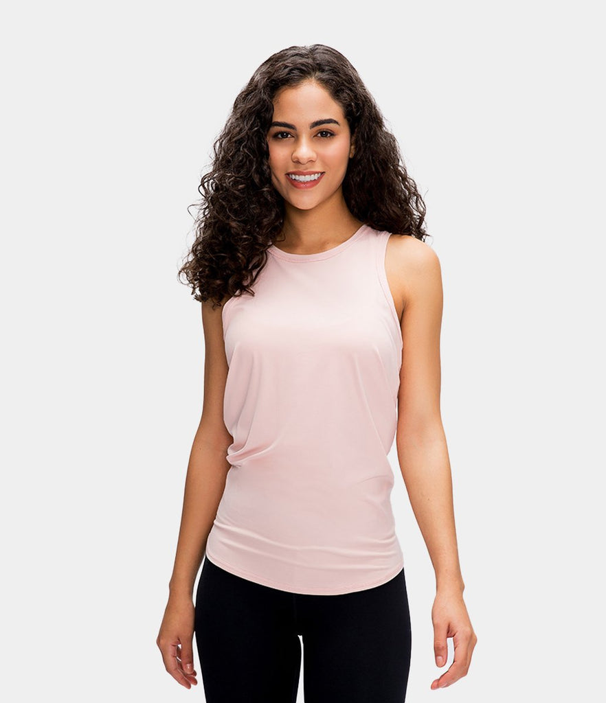 Not Basic High Neck Sleeveless Flutter Top